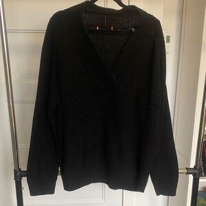 Black V-Neck Mens Sweater